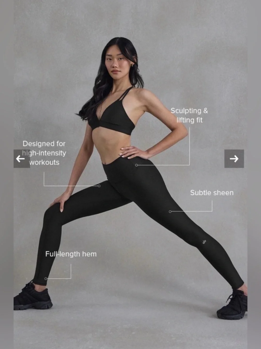 ALO High-Waist Airlift Legging in Black. Size Small
